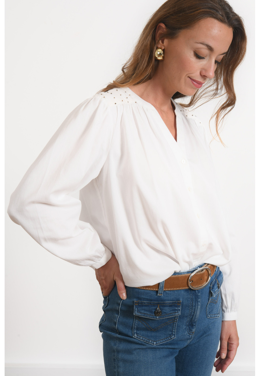 CHEMISE 100% COTON - ROSINE - ECRU - Antonelle