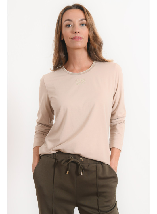 T-SHIRT - REBRILLAN - BEIGE - Antonelle