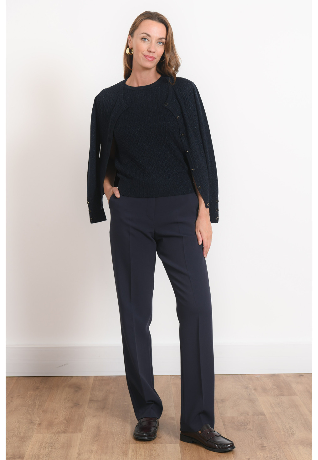 CARDIGAN - ROAN - NAVY/LUREX - Antonelle