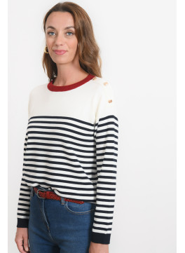 PULL - ROSCOF - MARINE/ECRU - Antonelle
