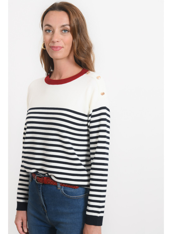 PULL - ROSCOF - MARINE/ECRU - Antonelle