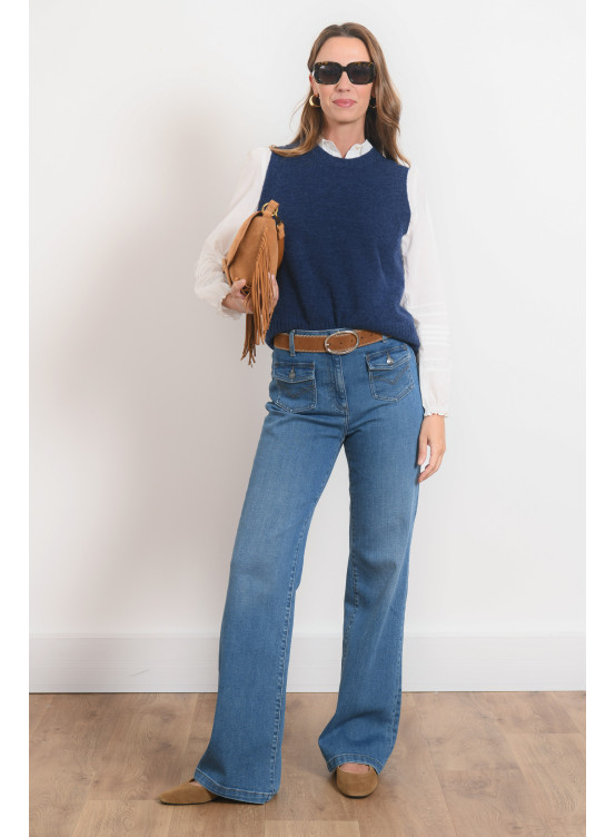 PULL SANS MANCHES - RESSY - NAVY - Antonelle