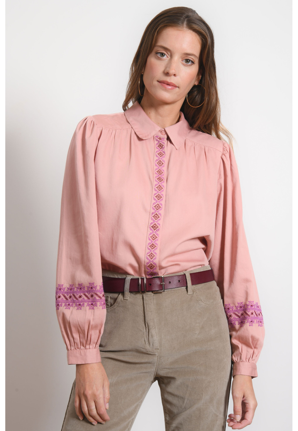 CHEMISE 100% COTON - RIVALTA - BLUSH - Antonelle