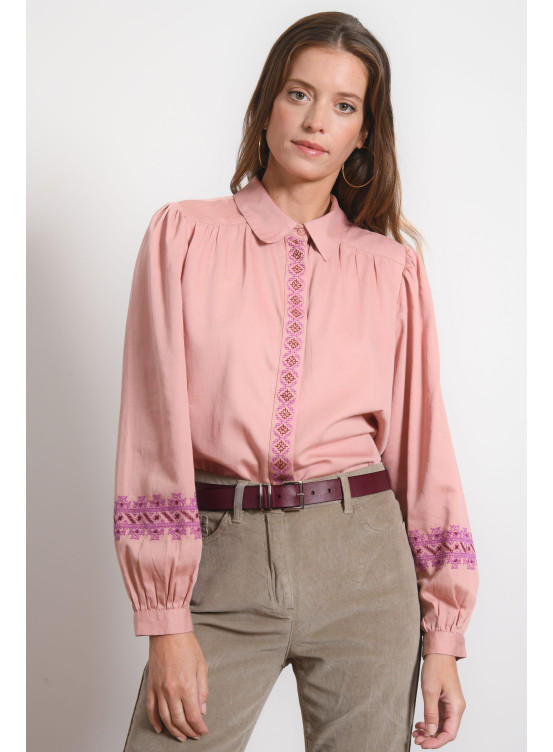 CHEMISE 100% COTON - RIVALTA - BLUSH - Antonelle