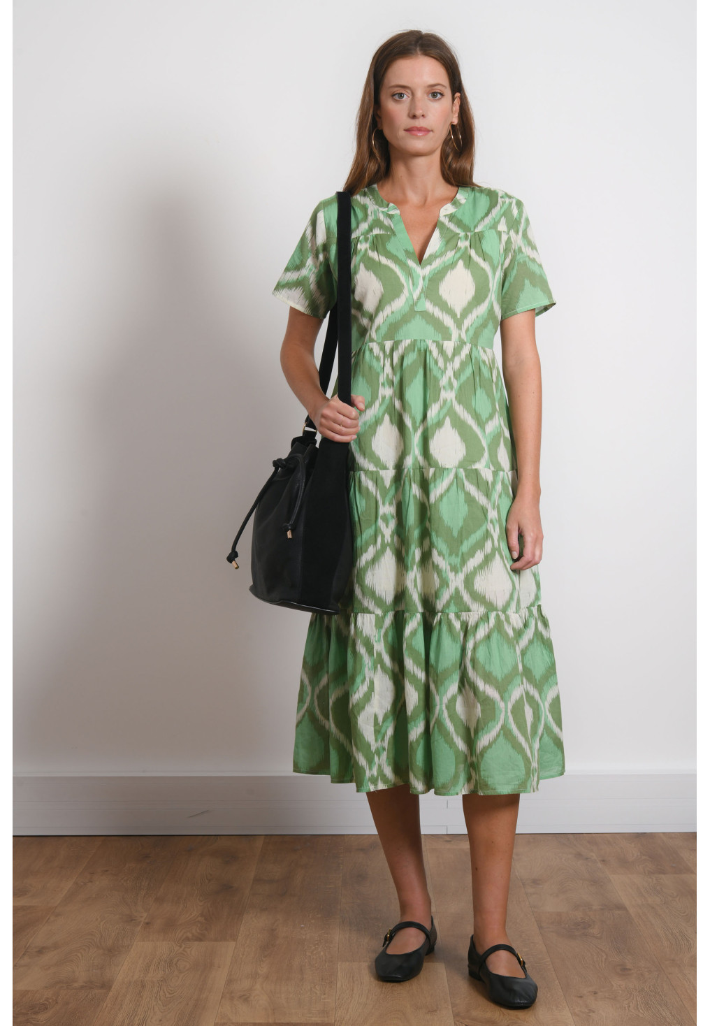 ROBE 100% COTON - MINSK - GREEN - Antonelle