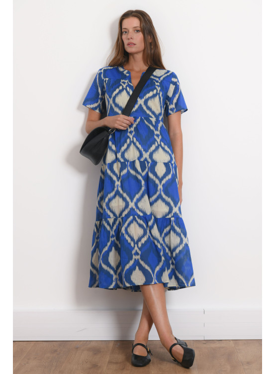 ROBE 100% COTON - MINSK - NAVY - Antonelle