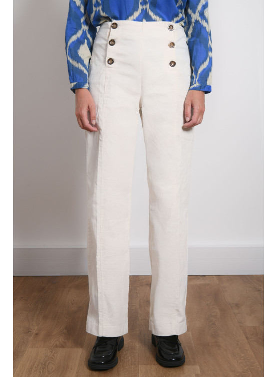 PANTALON A PONT - RAITO - ECRU - Antonelle