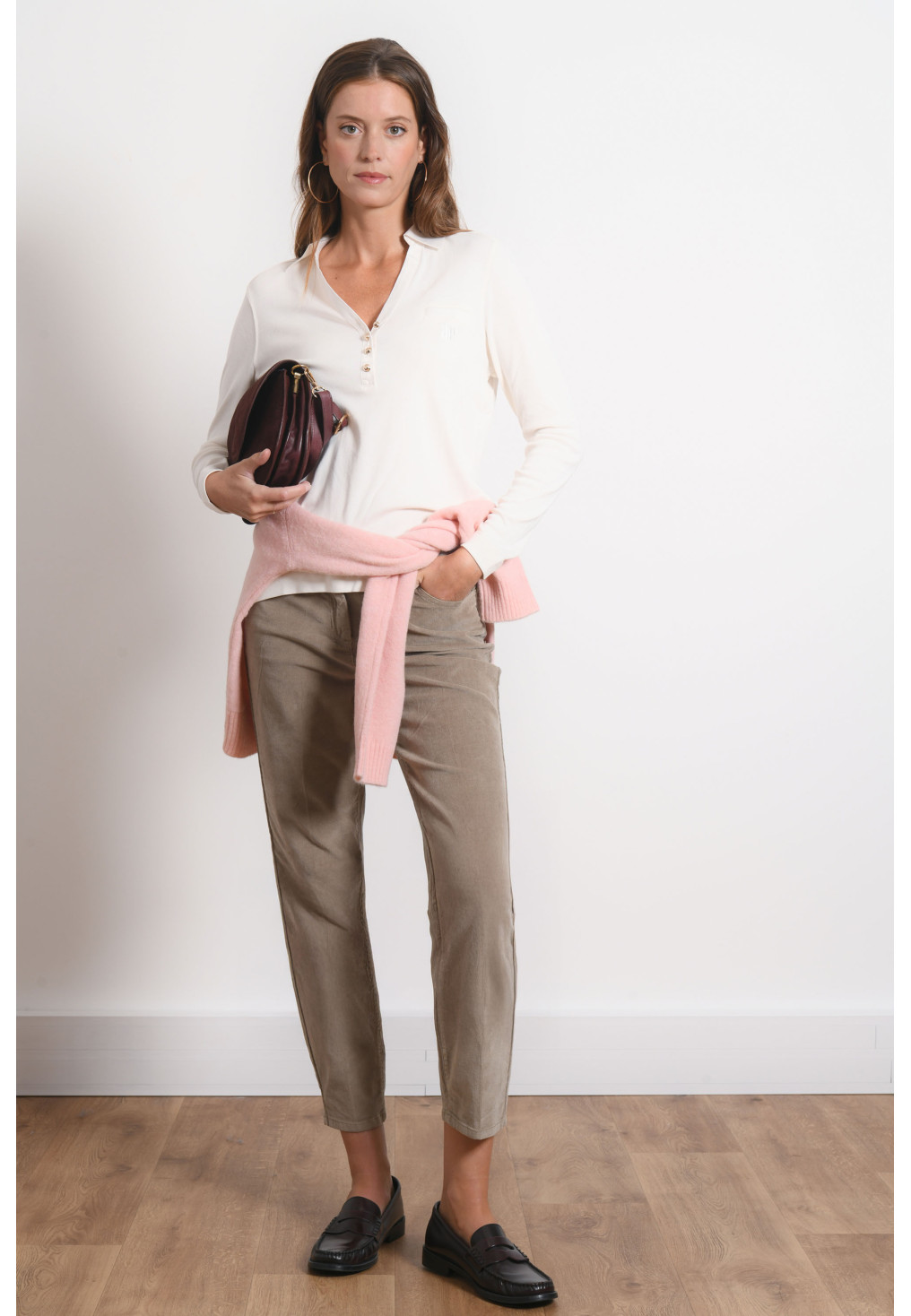 POLO MANCHES LONGUES - RAVIDA - NATUREL - Antonelle