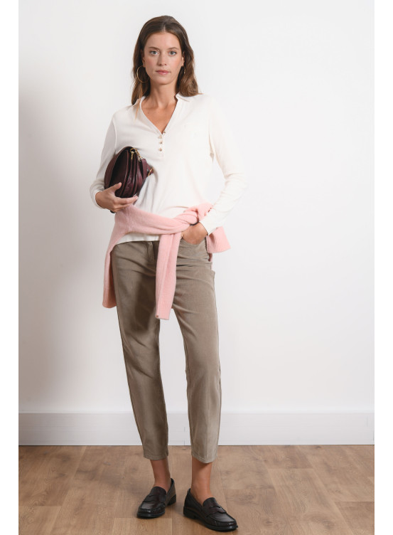 POLO MANCHES LONGUES - RAVIDA - NATUREL - Antonelle