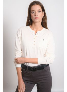 TEE SHIRT MANCHES LONGUES - ROB - NATUREL - Antonelle