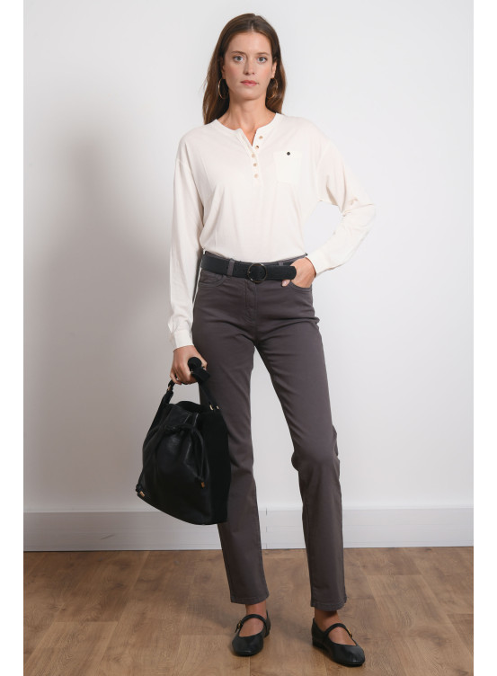 PANTALON DROIT - RUMI - GRIS - Antonelle