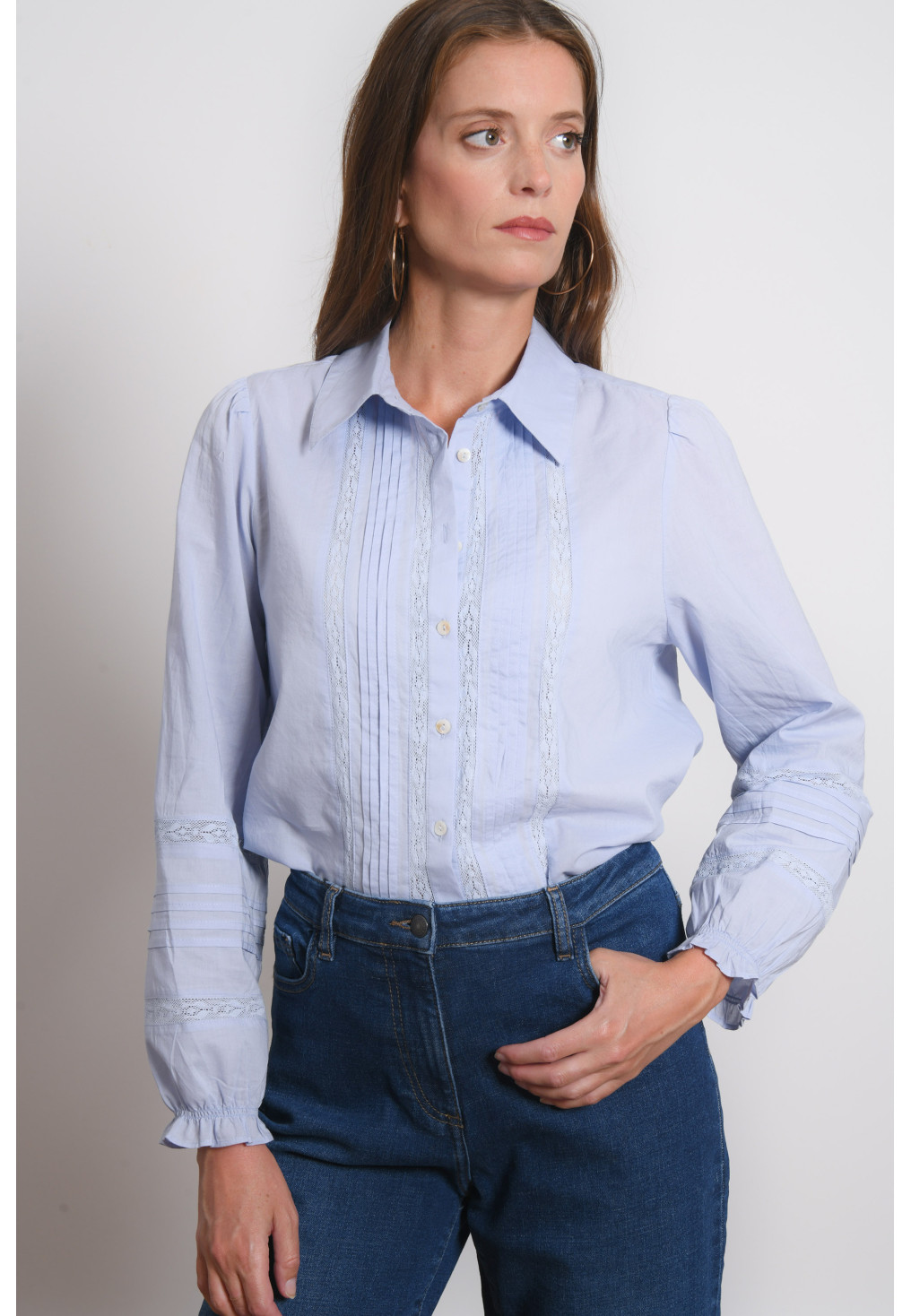 CHEMISE 100% COTON - ROBINE - CIEL - Antonelle