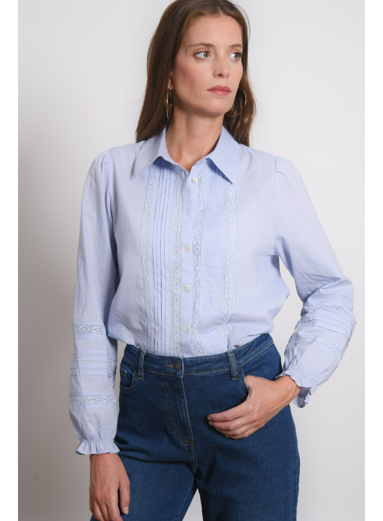 CHEMISE 100% COTON - ROBINE - CIEL - Antonelle