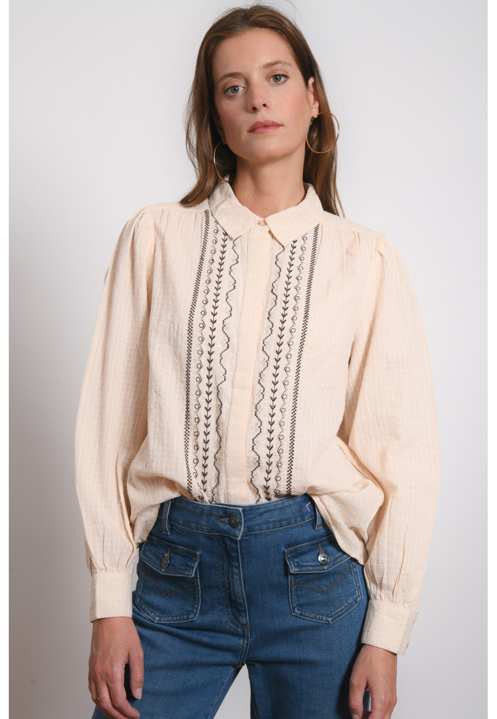 CHEMISE 100% COTON - RAPHINA - SAND - Antonelle