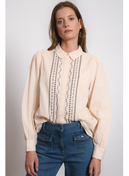 CHEMISE 100% COTON - RAPHINA - SAND - Antonelle