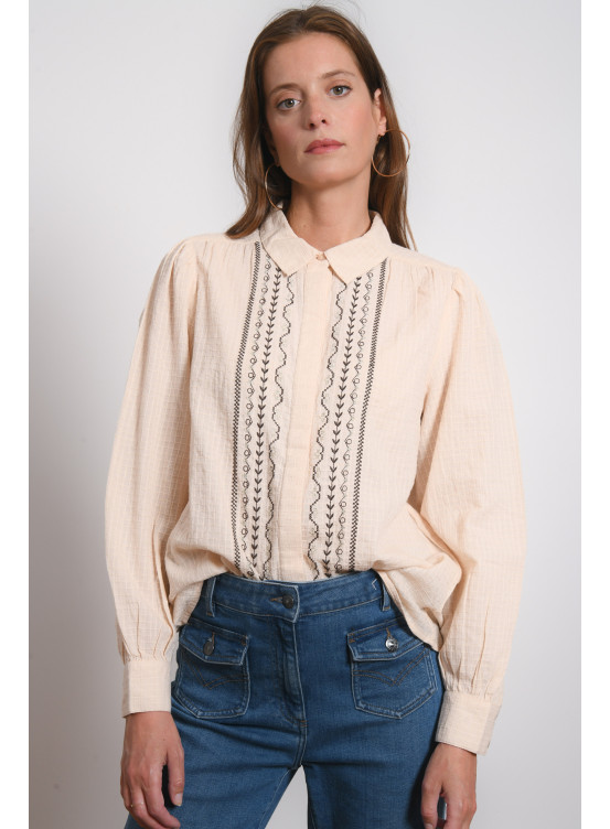 CHEMISE 100% COTON - RAPHINA - SAND - Antonelle