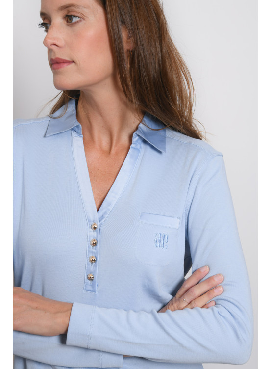 POLO MANCHES LONGUES - RAVIDA - BRUME - Antonelle