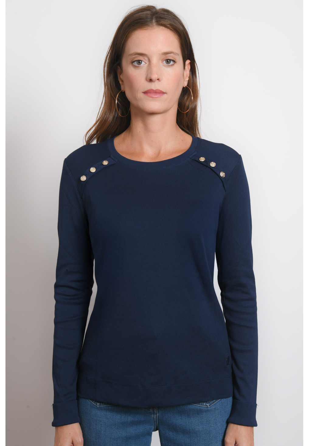 TEE SHIRT MANCHES LONGUES - RIVIERE - NAVY - Antonelle