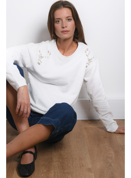 T-SHIRT MANCHES LONGUES - PHARELL - BLANC - Antonelle