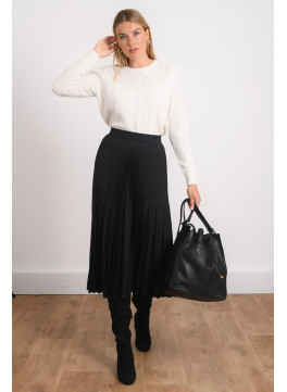 JUPE PLISSEE - RINACA - NOIR - Antonelle