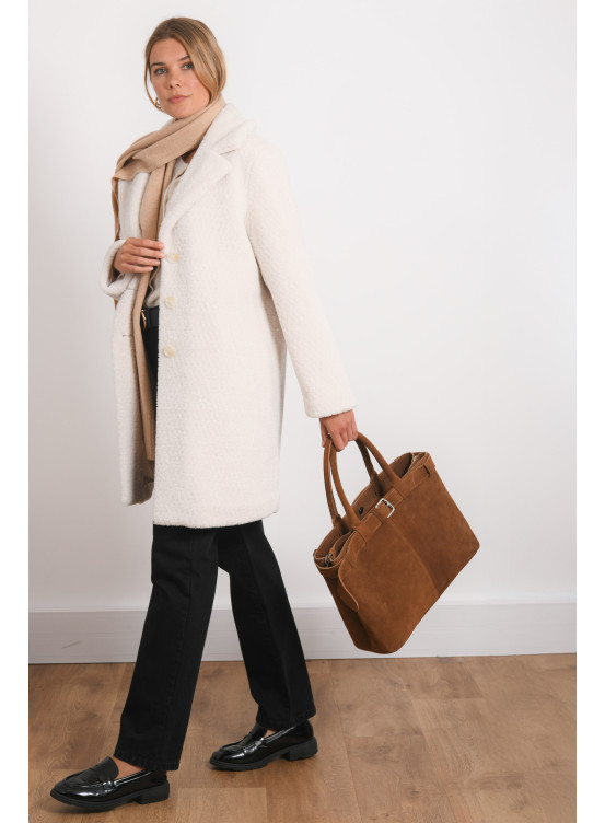 MANTEAU FAUSSE FOURRURE - ROSS - ECRU - Antonelle