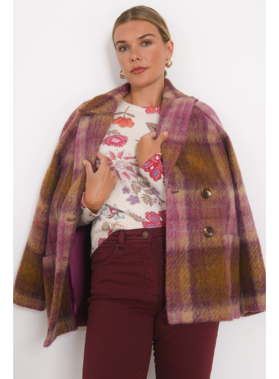 MANTEAU - REHANE - CYCLAMEN/BEIGE - Antonelle