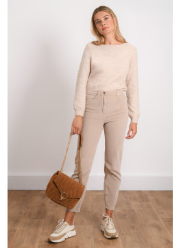 PANTALON VELOURS 7/8 SLIM - RIOTO - SABLE - Antonelle