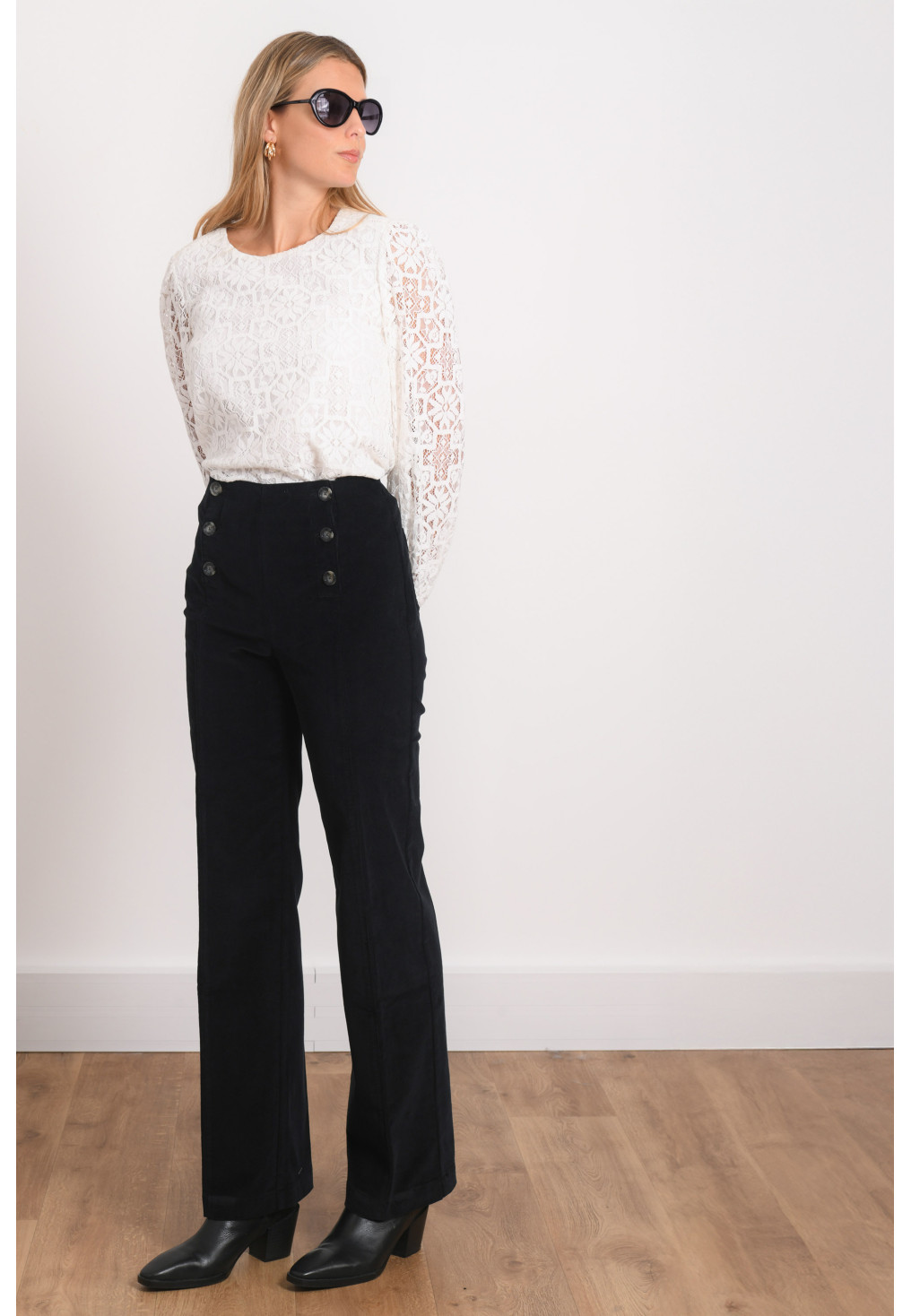 PANTALON A PONT - RAITO - NOIR - Antonelle