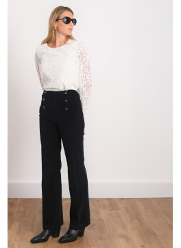 PANTALON A PONT - RAITO - NOIR - Antonelle