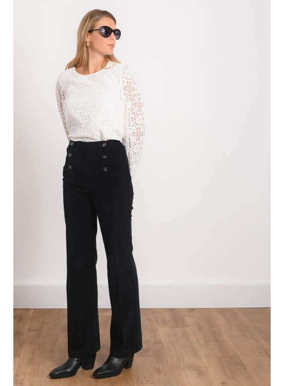 PANTALON A PONT - RAITO - NOIR - Antonelle