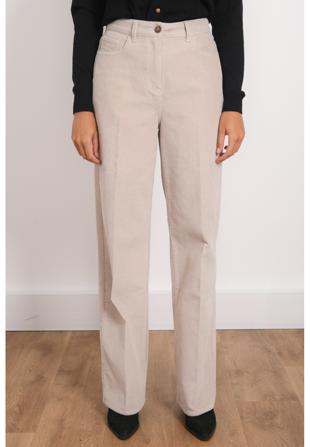 PANTALON VELOURS LARGE - REVEILLON - SAND - Antonelle