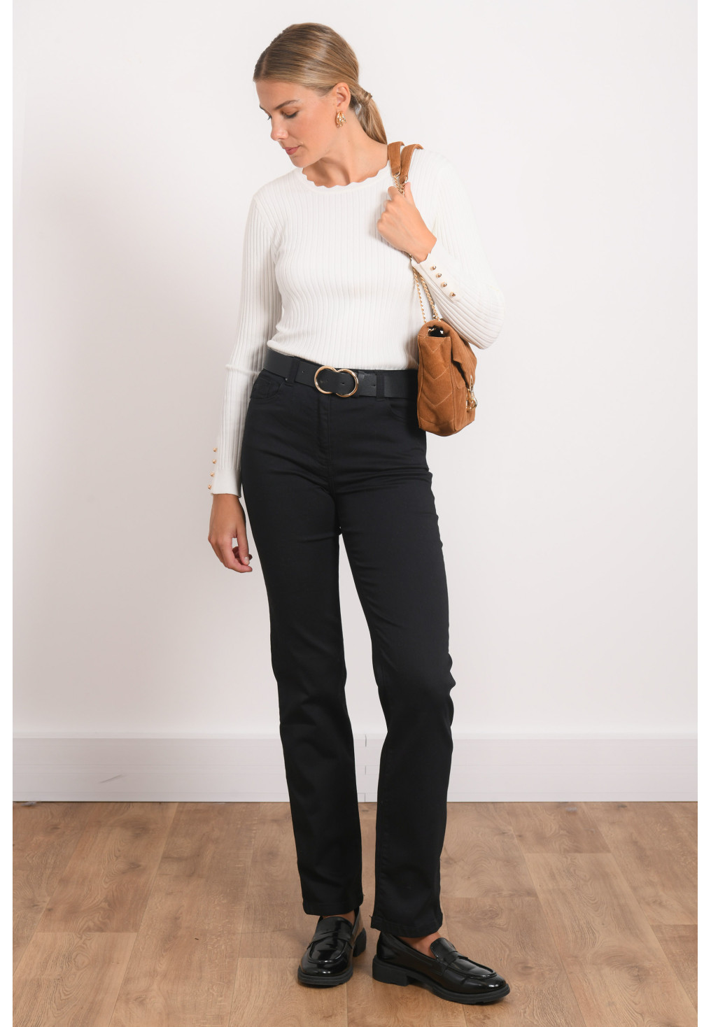 PANTALON DROIT - ROLA - NOIR - Antonelle