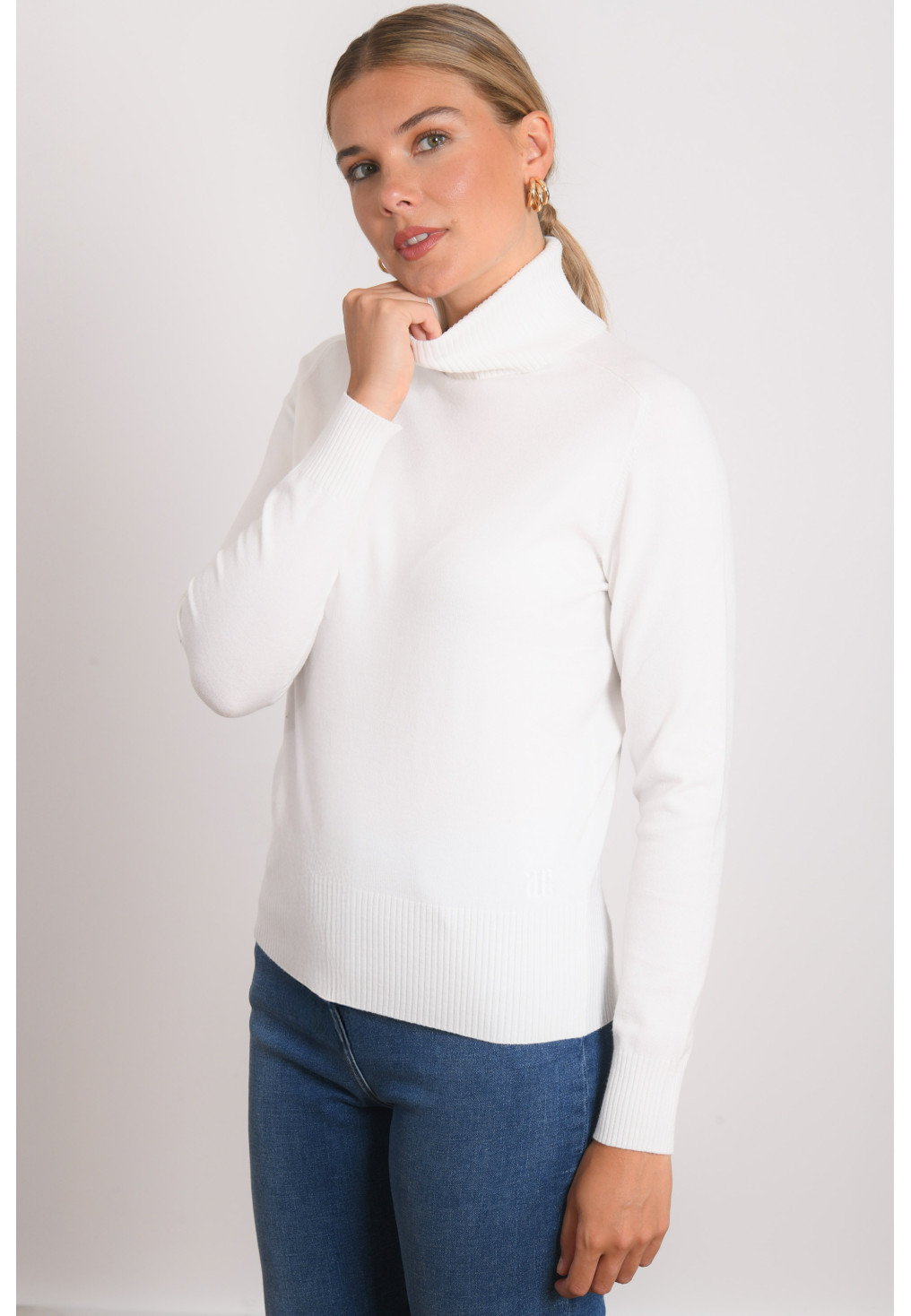 PULL COL ROULE - REINE - ECRU - Antonelle