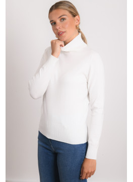 PULL COL ROULE - REINE - ECRU - Antonelle