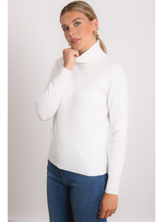 PULL COL ROULE - REINE - ECRU - Antonelle