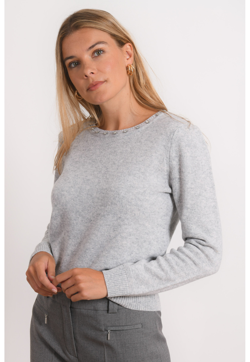 PULL 100% LAINE - RUTILAN - GRIS CHINE - Antonelle