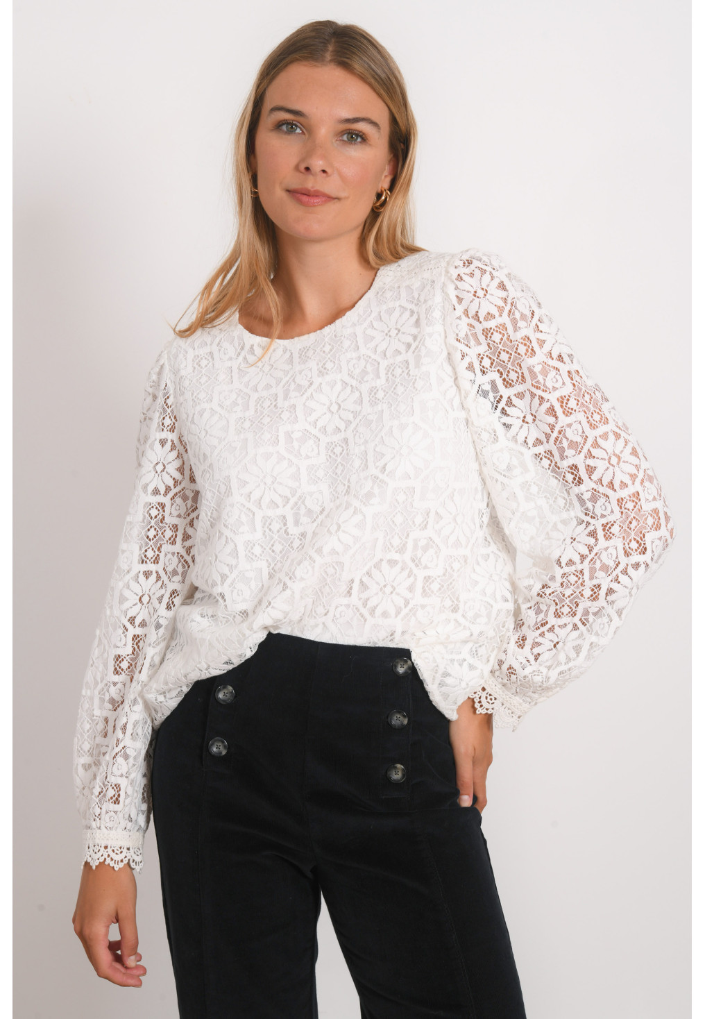 TOP MANCHES LONGUES - REBAIS - BLANC - Antonelle