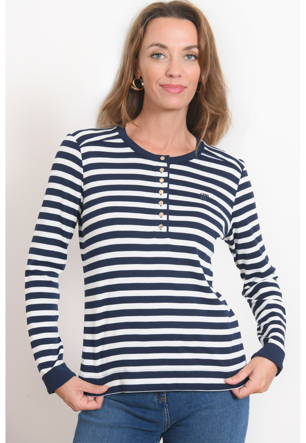 T-SHIRT - RAYUR - NAVY/ECRU - Antonelle