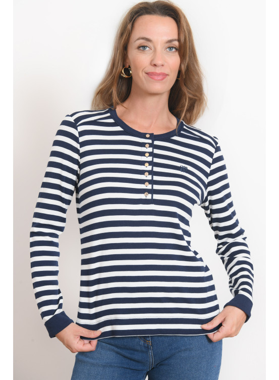 T-SHIRT - RAYUR - NAVY/ECRU - Antonelle