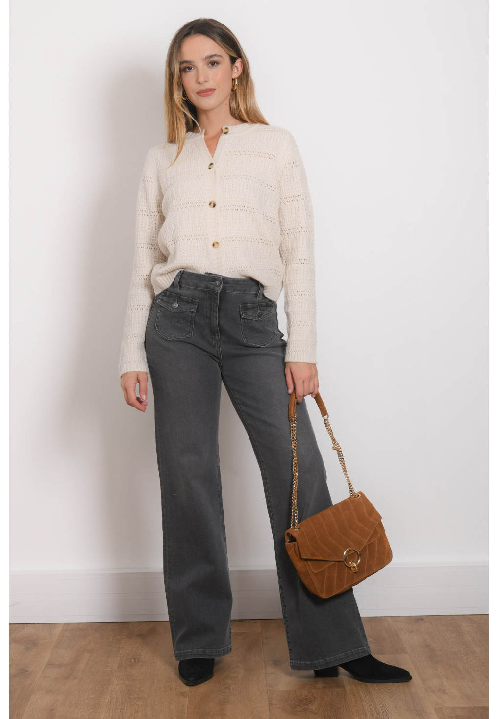 CARDIGAN - RIZETTE - ECRU - Antonelle