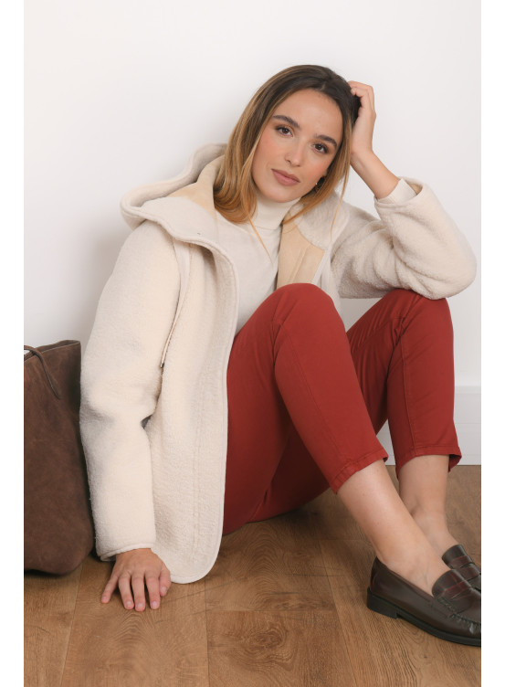 MANTEAU FAUSSE FOURRURE - REAUMUR - ECRU - Antonelle