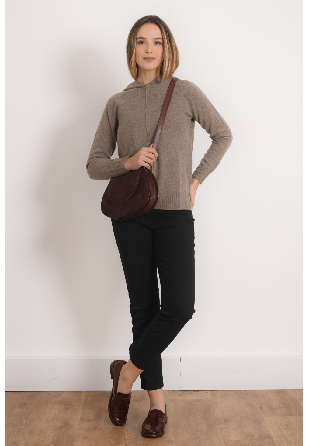 PULL A CAPUCHE - ROODY - TAUPE CHINE - Antonelle