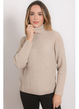 PULL COL ROULE - ROTAN - BEIGE - Antonelle
