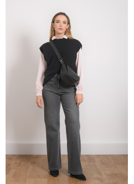 PULL SANS MANCHES - ROSKOFO - NOIR - Antonelle