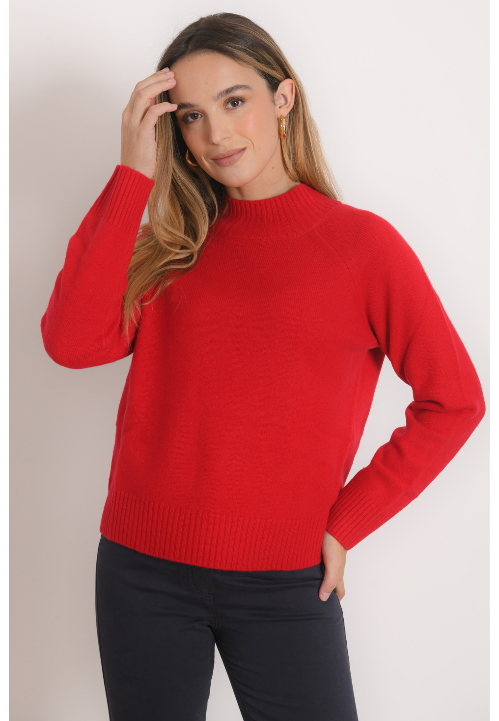 PULL COL CHEMINEE - RAPHAEL - ROUGE - Antonelle