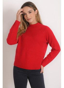 PULL COL CHEMINEE - RAPHAEL - ROUGE - Antonelle