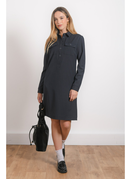 ROBE MANCHES LONGUES - RENNY - DARK NAVY - Antonelle