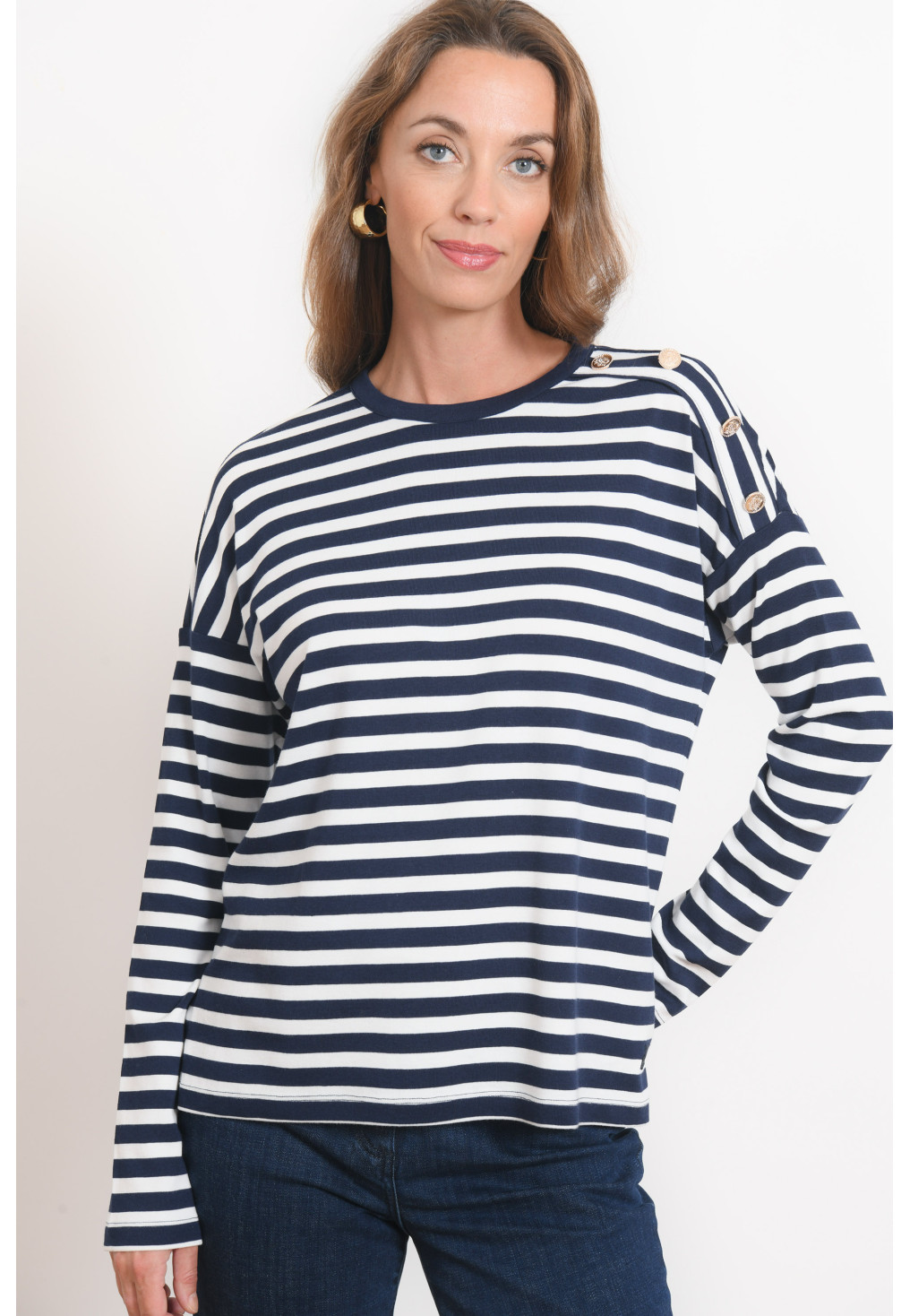 T-SHIRT - RECIF - NAVY/ECRU - Antonelle