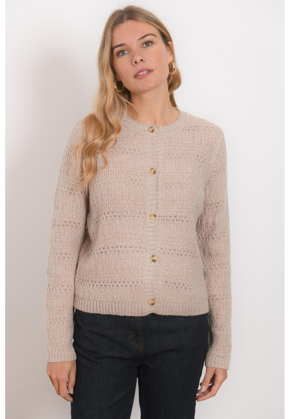 CARDIGAN - RIZETTE - BEIGE - Antonelle