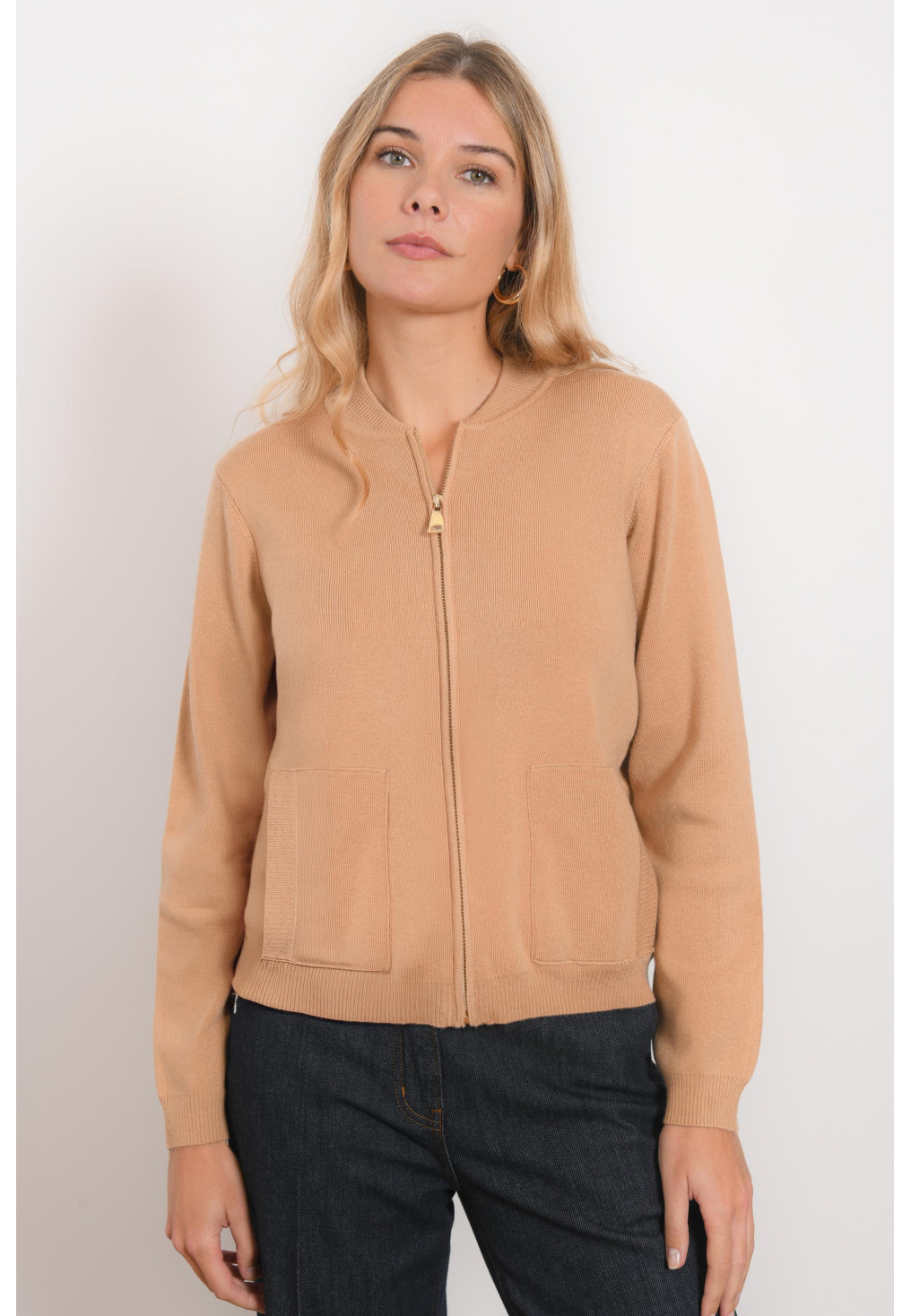 GILET ZIPPE - ROGERS - CAMEL - Antonelle